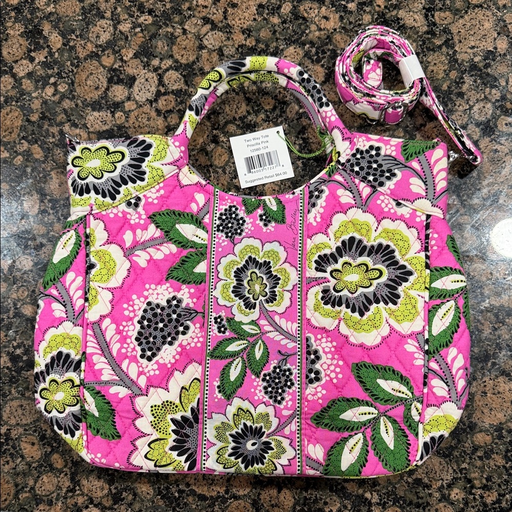 Vera Bradley NWT Vibrant Pink Floral Tote Bag